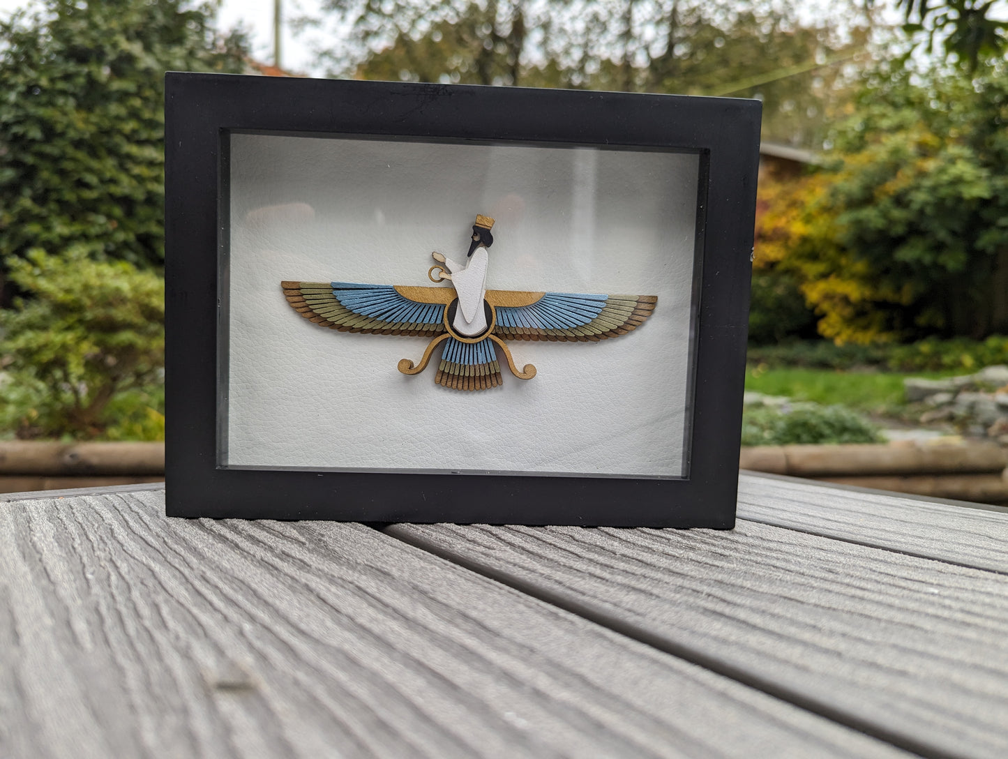 Faravahar shadow box (8" x 6") - Mixed metallics