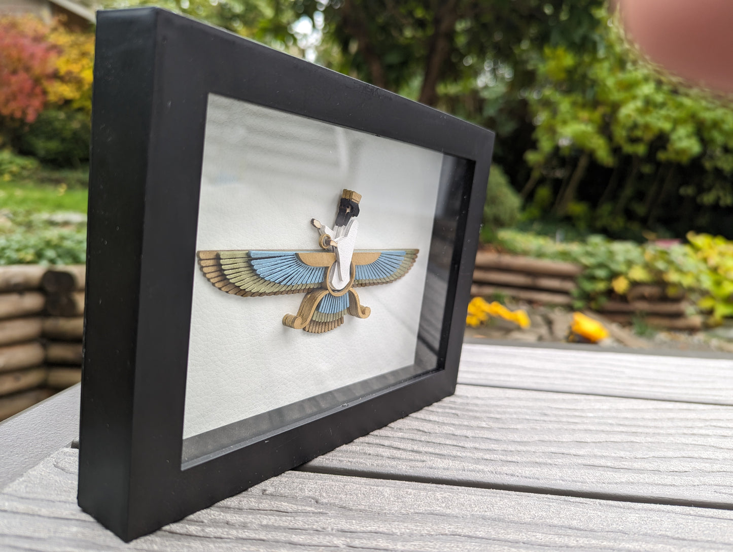 Faravahar shadow box (8" x 6") - Mixed metallics