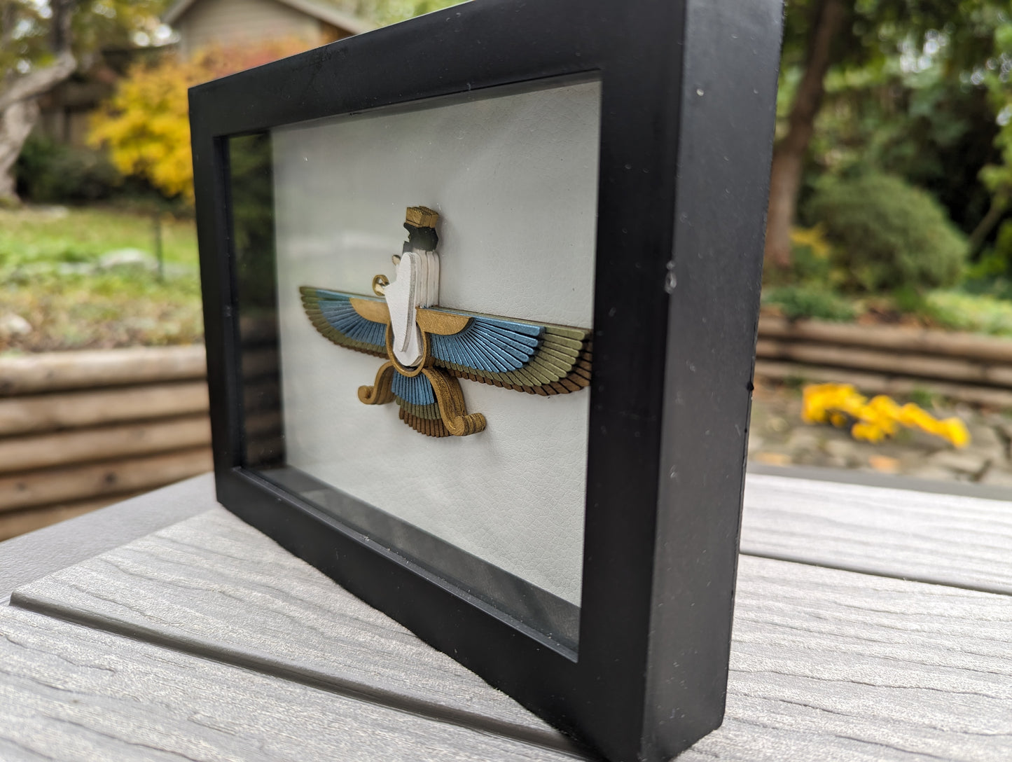 Faravahar shadow box (8" x 6") - Mixed metallics