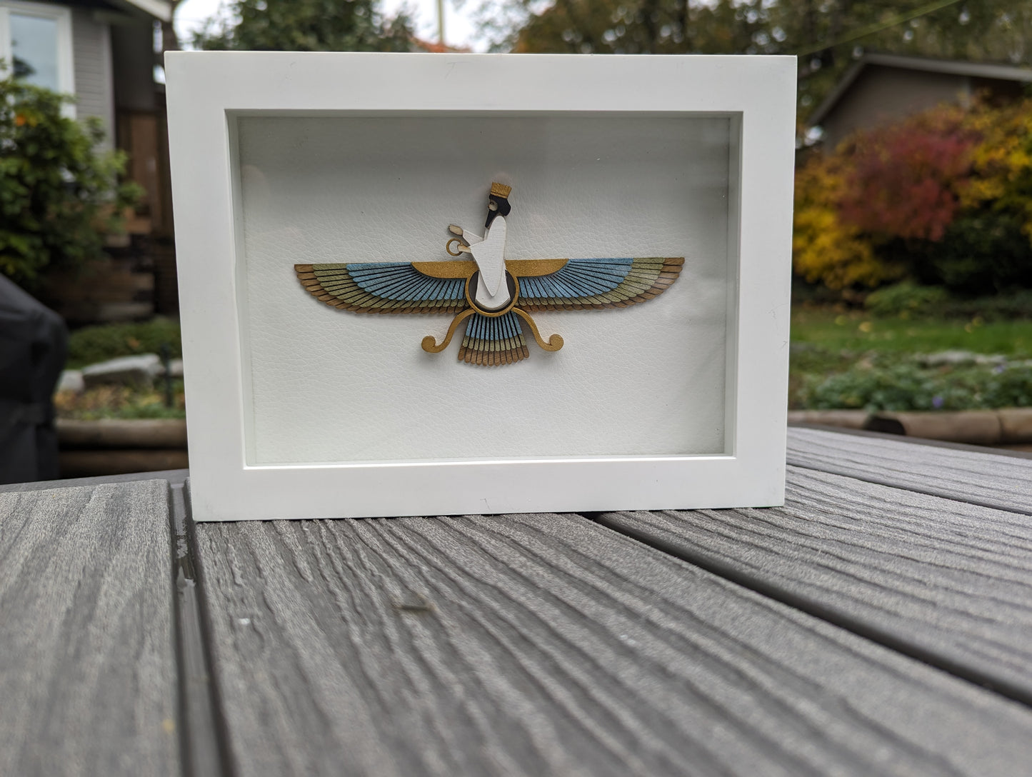 Faravahar shadow box (8" x 6") - Mixed metallics