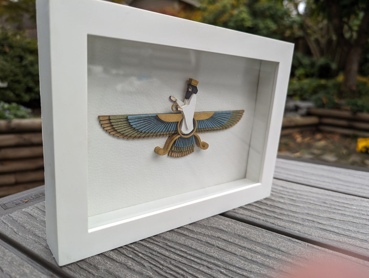 Faravahar shadow box (8" x 6") - Mixed metallics