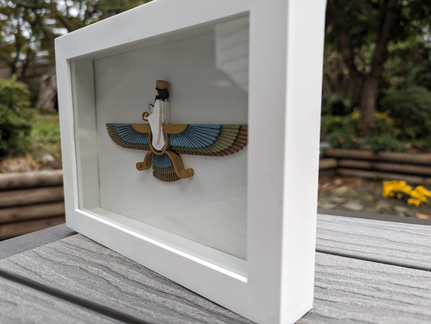 Faravahar shadow box (8" x 6") - Mixed metallics